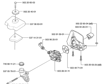Air Filter / Carburetor Diagram and Parts List for 326L 2002-08 Husqvarna Brush Cutter
