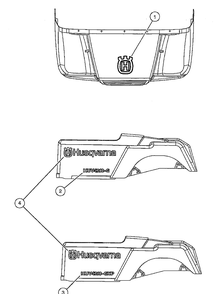 Logo Decals - Gasoline Vehicles Diagram and Parts List for HUV4210GXP 2005-06 Husqvarna Lawn Tractor