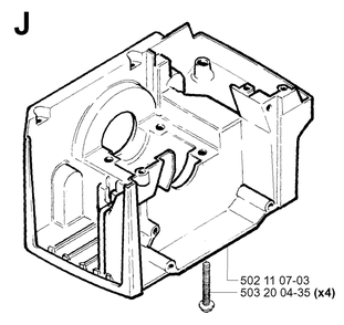 Crankcase Diagram and Parts List for 240 20010100001 & Above Husqvarna Trimmer