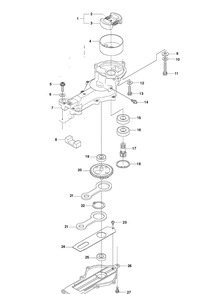 Gear Housing 2 Diagram and Parts List for 123HD65X 20070900001-20100600000 Husqvarna Hedge Trimmer