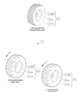 Wheels And Tires Diagram and Parts List for HUV4421GXP 2009 Husqvarna Lawn Tractor
