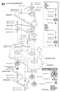 103cm Cutting Deck Diagram and Parts List for R15-V2AWD (965080101)(2006-05) Husqvarna Lawn Tractor