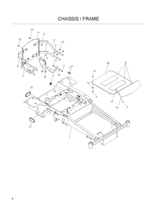 Chassis / Frame Diagram and Parts List for EZ4624 (968999688)(2008-08) Husqvarna Lawn Mower