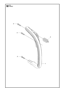 Handle Diagram and Parts List for 135E  Husqvarna Chainsaw