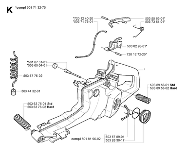 Fuel Tank Diagram and Parts List for 372XP/ (XPG)(20034000001-20051800000) Husqvarna Chainsaw