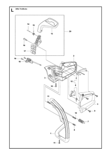 Handle And Controls Diagram and Parts List for 240E (TRIOBRAKE)(20100100001-20102300000) Husqvarna Chainsaw