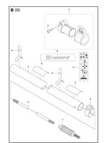 Shaft Diagram and Parts List for 543RS (967348201)(20154400001-20192200000) Husqvarna Brush Cutter