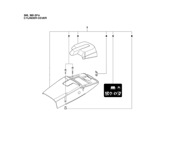 Cylinder Cover Diagram and Parts List for 395XP-XPG (EPA)(20163900001 - 20193499999) Husqvarna Chainsaw