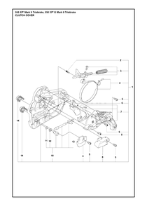 Clutch Cover Diagram and Parts List for 550XP-XPG (Mark II)(TRIOBRAKE) Husqvarna Chainsaw