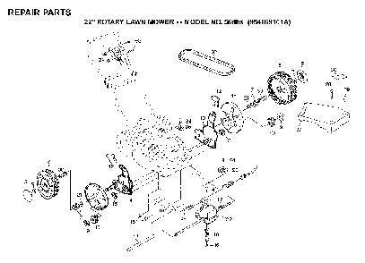 Repair Parts Diagram and Parts List for 56SF (954066101A)(1994-01) Husqvarna Lawn Mower