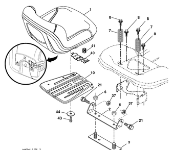 Seat Diagram and Parts List for CTH224T (96051009600)(2013-10) Husqvarna Lawn Tractor