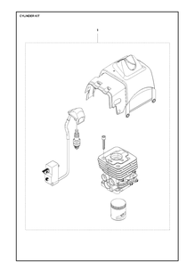 Cylinder Kit Diagram and Parts List for 335RX 20064000001-20070100000 Husqvarna Brush Cutter