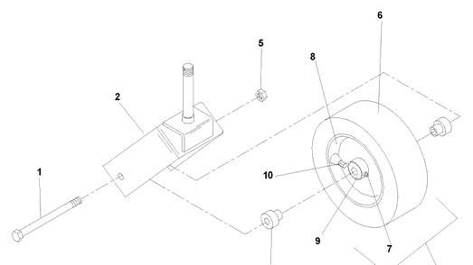 Caster Assembly Diagram and Parts List for BZ6127 (BAM)(2005-01) Husqvarna Lawn Mower