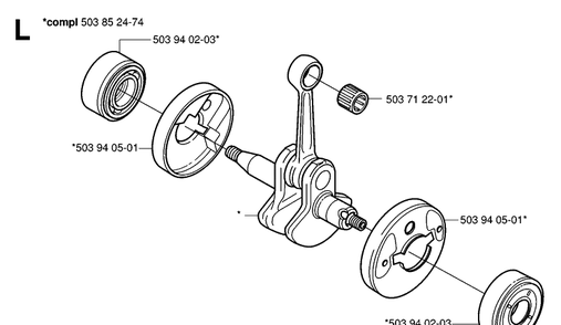Crankshaft Diagram and Parts List for 326P 20062800001-20081199999 Husqvarna Pole Saw