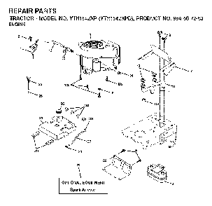 Engine Diagram and Parts List for YTH1542XPD (954567253)(2001-12) Husqvarna Lawn Tractor