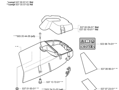 Piston/Cylinder Diagram and Parts List for 385 2005-03 Husqvarna Chainsaw