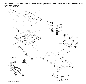 Seat Diagram and Parts List for CTH200TWIN (96061022700)(2008-01) Husqvarna Lawn Tractor