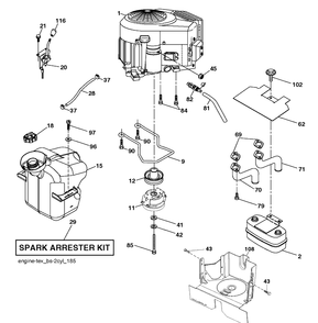 Engine Diagram and Parts List for TC238TX (96051019200)(2019-06) Husqvarna Lawn Tractor