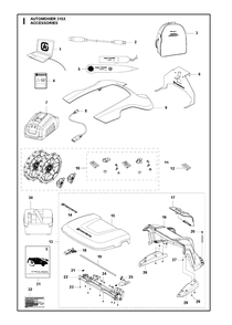 Accessories Diagram and Parts List for 315X 2018 Husqvarna Lawn Mower