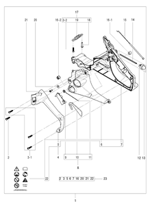 Rear Handle Diagram and Parts List for 120 (967067902)(20162300001-Current) Husqvarna Chainsaw