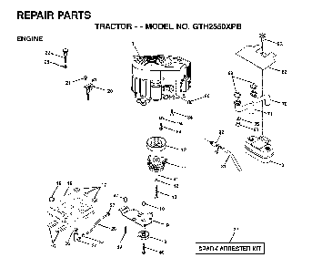 Engine Diagram and Parts List for GTH2550XPB (954567116)(2001-02) Husqvarna Lawn Tractor