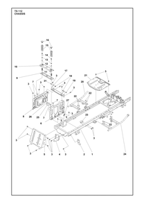 Chassis Diagram and Parts List for TS112  Husqvarna Lawn Tractor