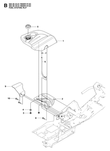 Fuel System Diagram and Parts List for R15C (965094401)(2007-01) Husqvarna Lawn Tractor