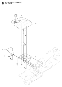 Fuel System Diagram and Parts List for R175 (966828501)(2008-05) Husqvarna Lawn Tractor