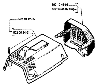 Top Cover Diagram and Parts List for 250RX 1989-08 Husqvarna Brush Cutter