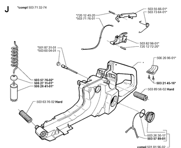 Fuel Tank Diagram and Parts List for 371K 1999-04 Husqvarna Lawn Tractor Accessories