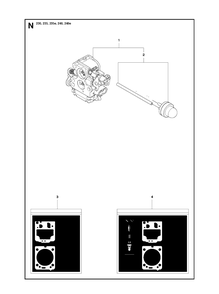 Carburetor Details Diagram and Parts List for 240E 20091400001-20101400000 Husqvarna Chainsaw