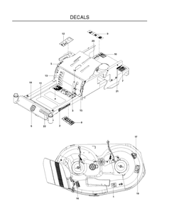 Decals Diagram and Parts List for RZ4219BF (966582201)(2011-02) Husqvarna Lawn Mower