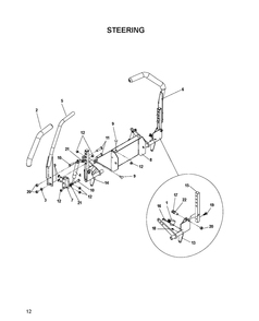 Steering Diagram and Parts List for EZ4822 (968999696)(2007-07) Husqvarna Lawn Mower