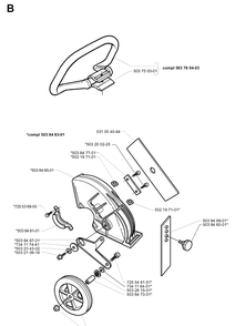 Cutting Equipment Diagram and Parts List for 225E 1997-02 Husqvarna Trimmer