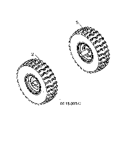 Wheels Diagram and Parts List for 96193009603  Husqvarna Snow Blower