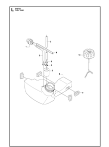 Fuel Tank Diagram and Parts List for 535FBX  Husqvarna Brush Cutter