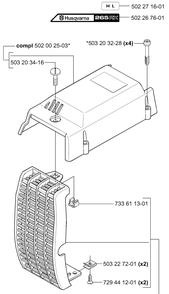 Covers Diagram and Parts List for 265RX 2001-07 Husqvarna Brush Cutter