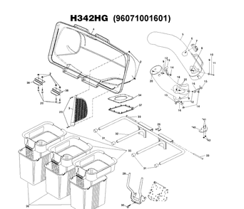Part Location Diagram of 583748401 Husqvarna Bracket chute bagger black