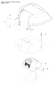 Cover Diagram and Parts List for R16CAWD (966830301)(2008-04) Husqvarna Lawn Tractor