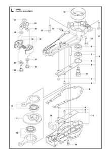 Clutch And Oil Pump Diagram and Parts List for 226HD60S (967279804)(20171000001-Current) Husqvarna Hedge Trimmer