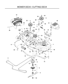 Mower Deck / Cutting Deck Diagram and Parts List for MZ5424S (967003901)(2012-01) Husqvarna Lawn Mower