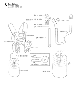 Harness Diagram and Parts List for 232L 20070100001-Current Husqvarna Edger