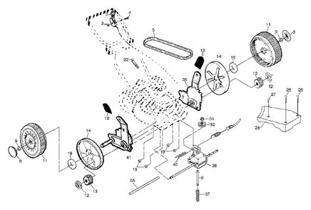 Repair Parts (B) Diagram and Parts List for 6522SH (954222718-A)(2000-01) Husqvarna Lawn Mower