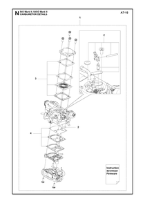 Carburetor Details Diagram and Parts List for 545-545G Mark II Husqvarna Chainsaw