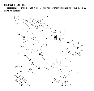 Seat Diagram and Parts List for YTH150 (HFYTH155G, 954170024)(2001-01) Husqvarna Lawn Tractor