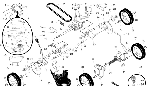 Drive Diagram and Parts List for 8522RLS (96143006500)(2010-02) Husqvarna Lawn Mower