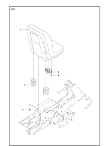 Seat Diagram and Parts List for R418TS  Husqvarna Lawn Mower