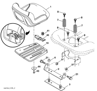Seat Assembly Diagram and Parts List for YTH20K46 (917289543)(2010-02) Husqvarna Lawn Mower