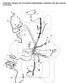Electrical Diagram and Parts List for YTH1542XP (96043000601)(2006-03) Husqvarna Lawn Tractor