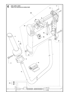 Handle And Controls Diagram and Parts List for 335FR  Husqvarna Brush Cutter